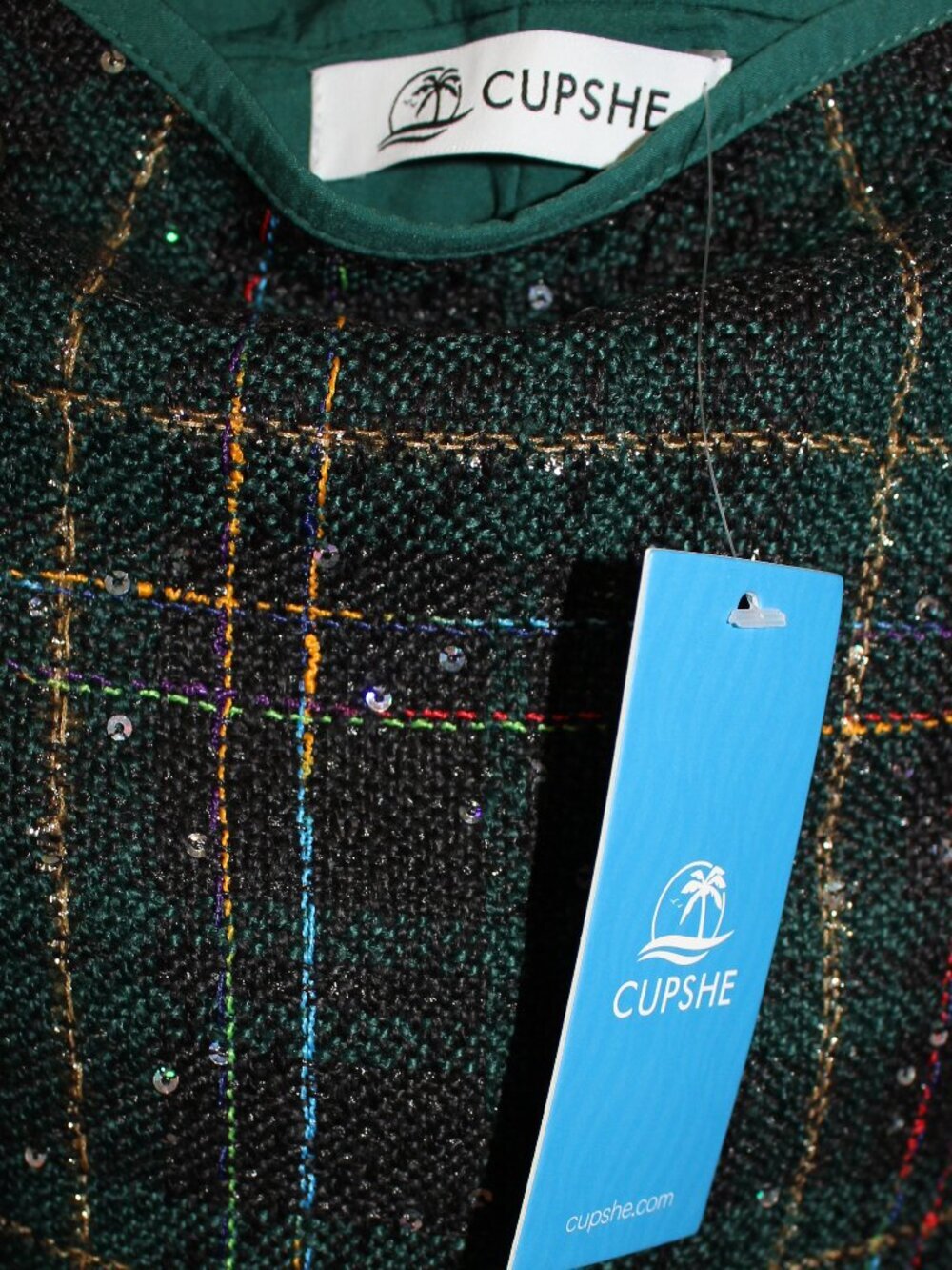 Women's Cupshe Green Plaid Mini Skirt with Buttons Size Medium - Picture 2 of 4